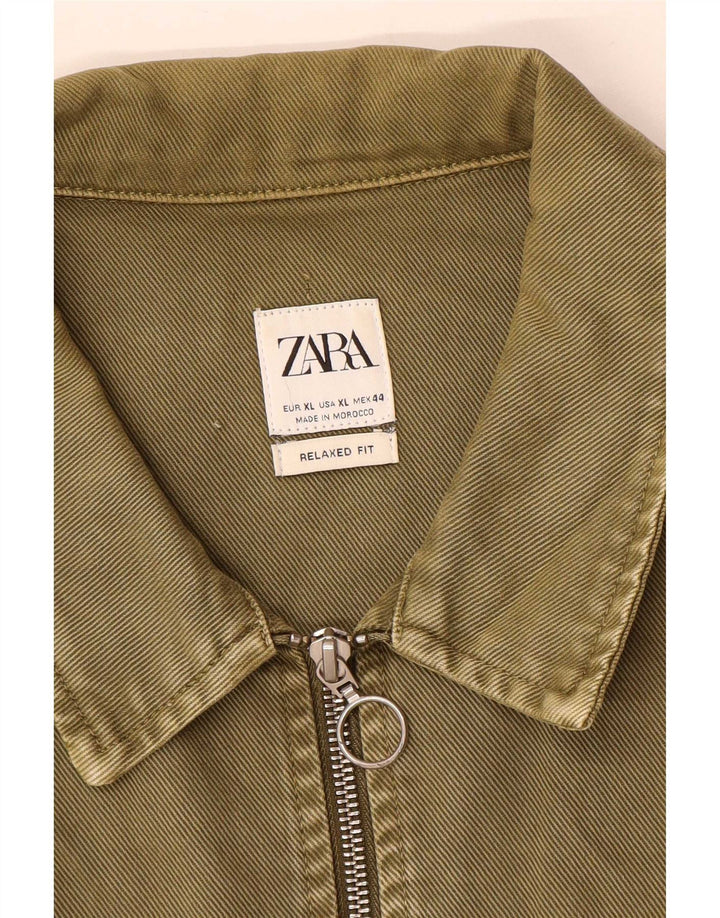 Zara Herren Relaxed Fit Utility Jacke UK 42 XL Khaki