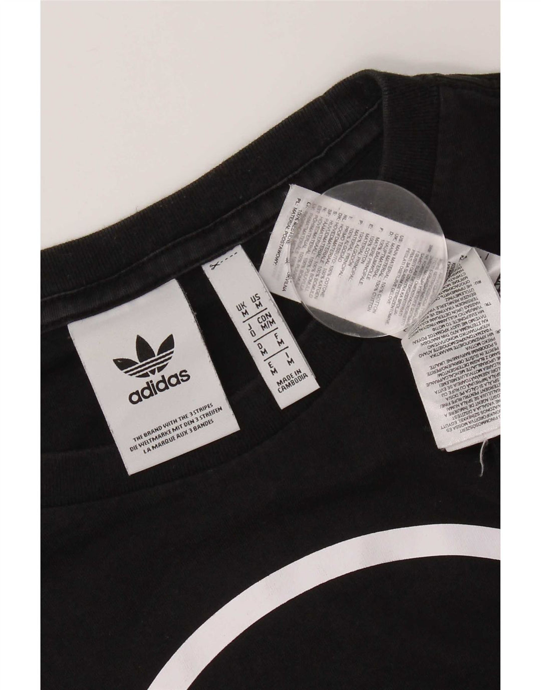 Adidas Herren Grafik T-Shirt Top Medium Schwarz Baumwolle