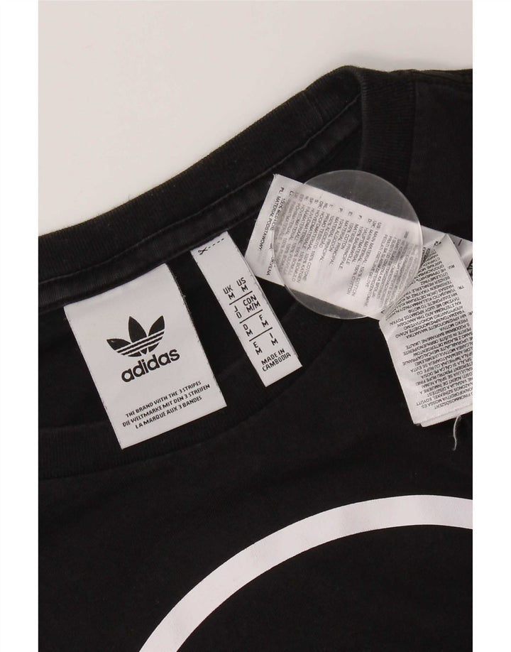 Adidas Herren Grafik T-Shirt Top Medium Schwarz Baumwolle