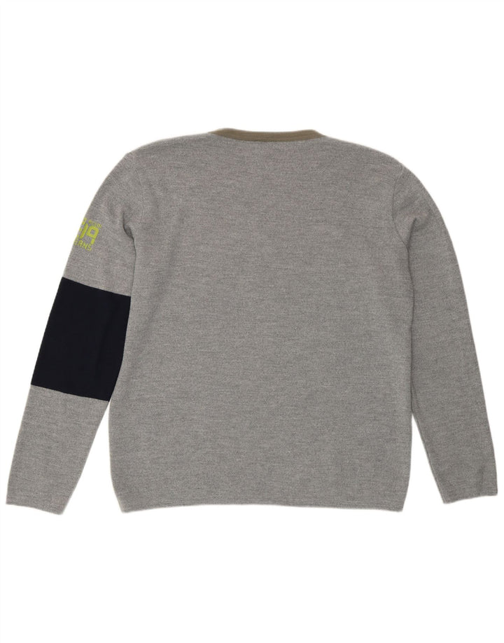 Calvin Klein Jeans Herren-Pullover mit Rundhalsausschnitt, XL, Grau, Farbblock