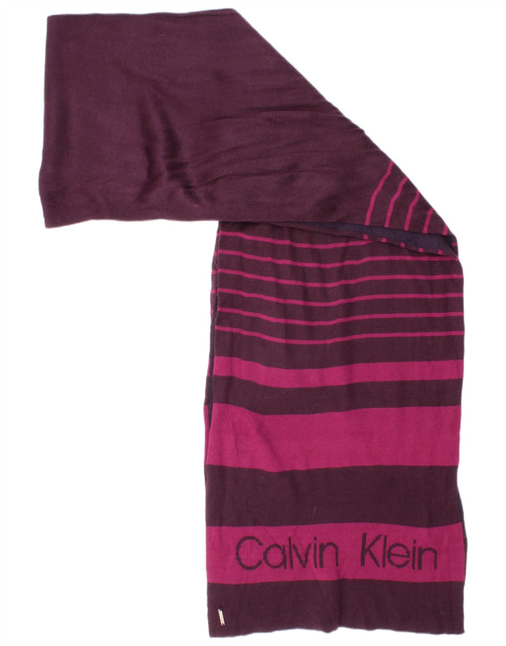 Calvin Klein Damen-Schal mit grafischem Rechteck, Einheitsgröße, lila, gestreift, Acryl