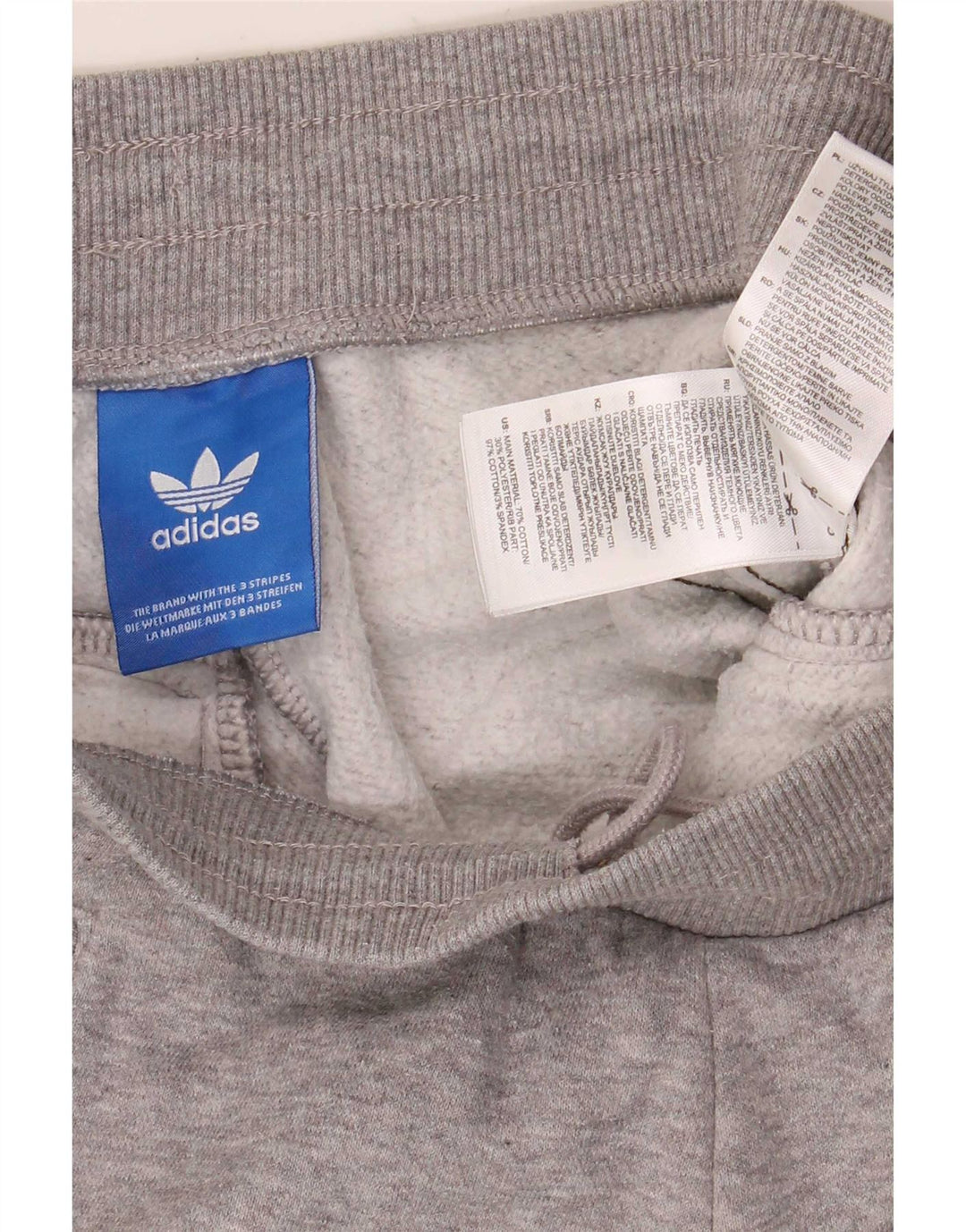 Adidas Herren-Trainingshose, Jogginghose, mittelgrau gefleckte Baumwolle