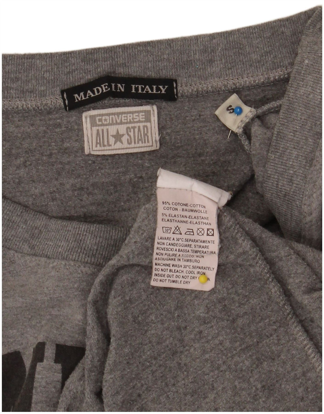 CONVERSE Womens Oversized Graphic Sweatshirt Jumper UK 10 Small Grey