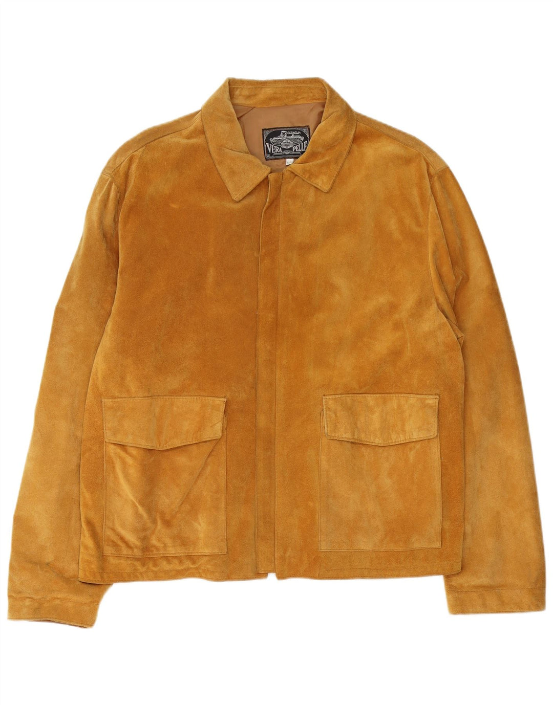 Vintage Herren Wildlederjacke IT 54 2XL Braunes Leder