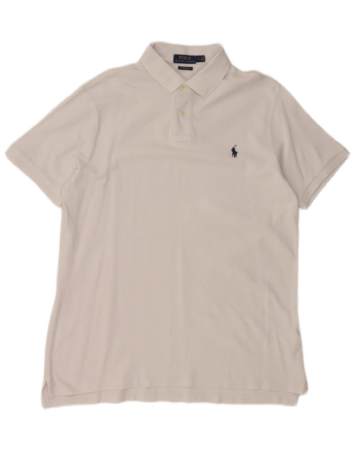 POLO RALPH LAUREN Herren-Poloshirt mit schmaler Passform, groß, aus weißer Baumwolle