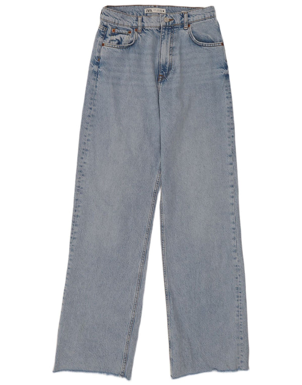 Zara Damen High Waist Jeans EU 38 Small W28 L33 Blaue Baumwolle 90er Jahre