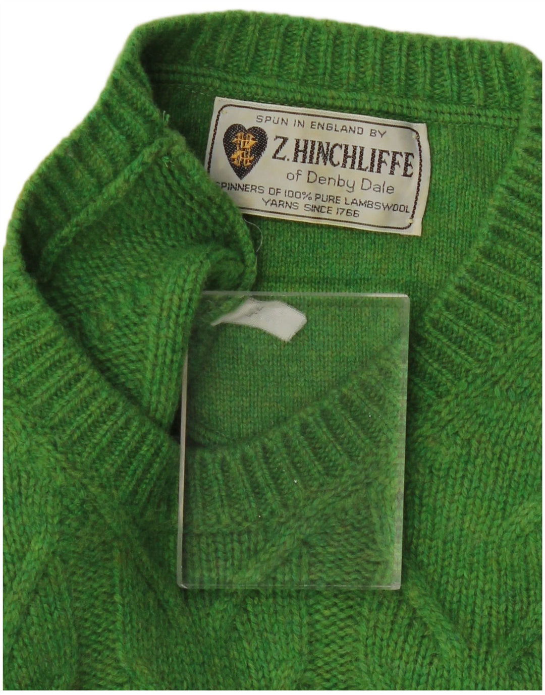 Z.HINCHLIFFE Damen-Pullover mit Rundhalsausschnitt, EU 42, große grüne Lammwolle