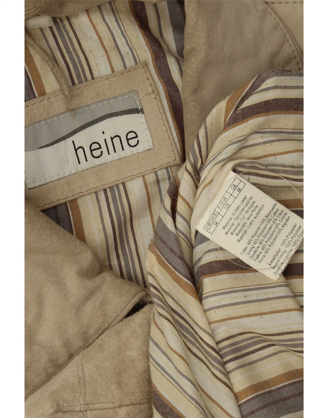 Heine Herren Wildleder Bomberjacke UK 44 2XL Beige Leder
