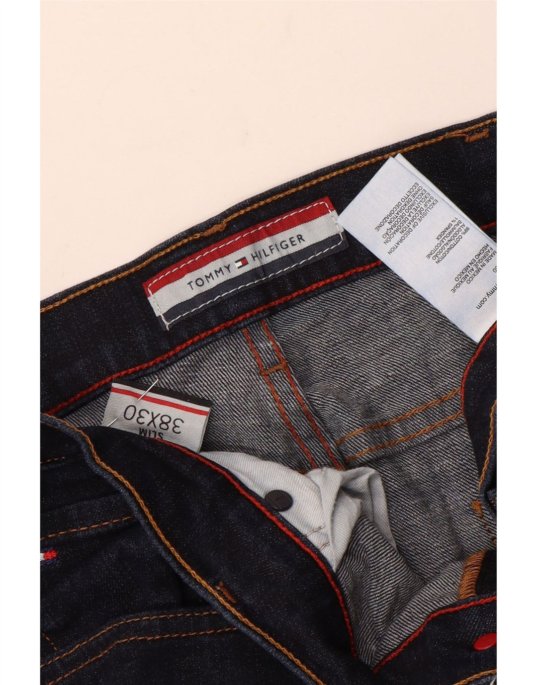 Tommy Hilfiger Herren Slim Jeans W38 L30 Marineblau Baumwolle