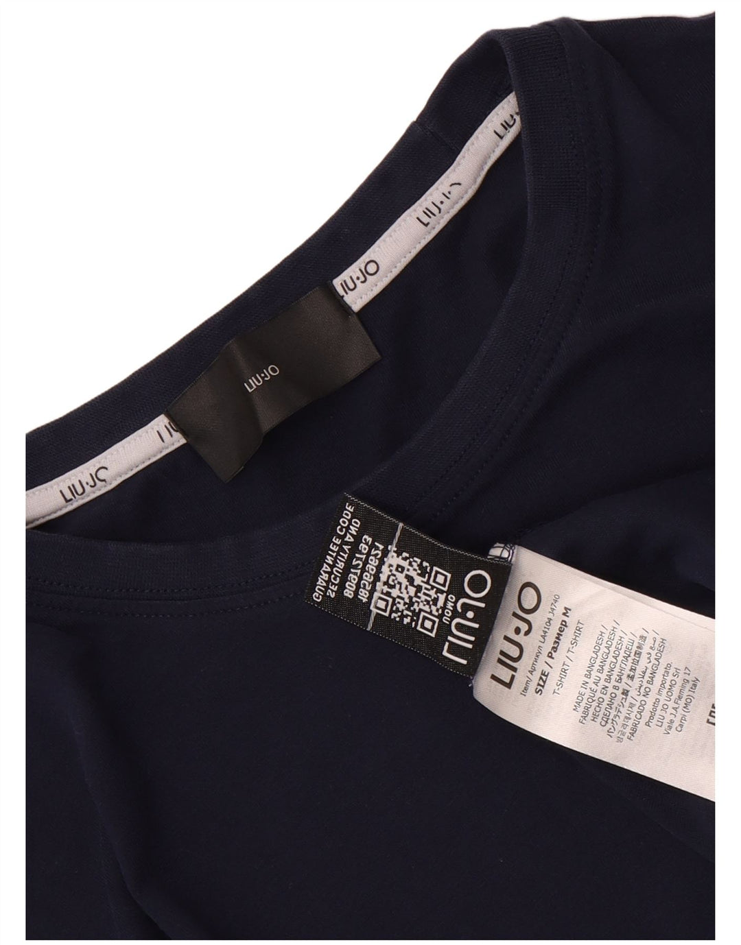 Liu Jo Herren-T-Shirt-Oberteil, mittelmarineblaue Baumwolle