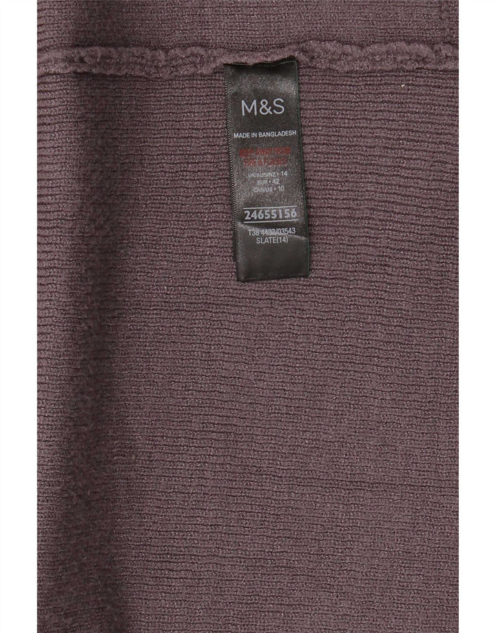 Marks & Spencer Damen Longline Open Cardigan Pullover UK 14 Large Grau