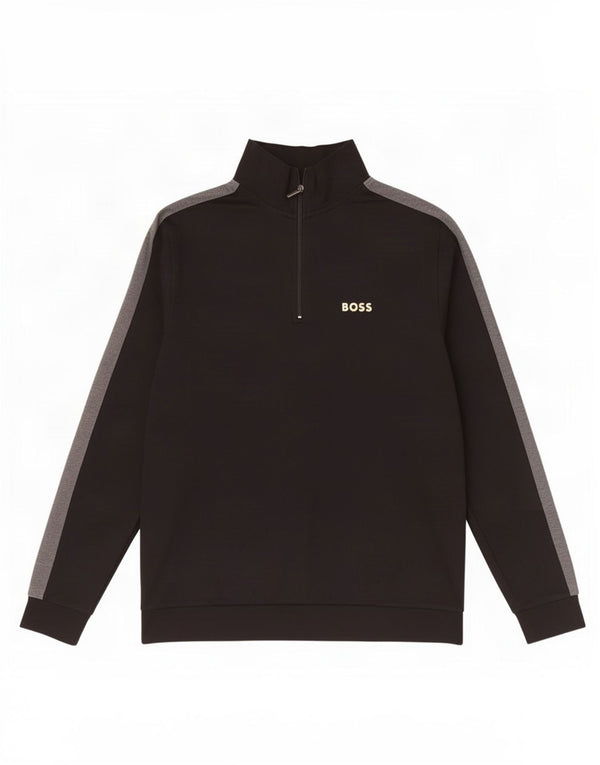 Hugo Boss Herren-Sweatshirt mit Reißverschluss, XL, Schwarz, Colourblock-Baumwolle