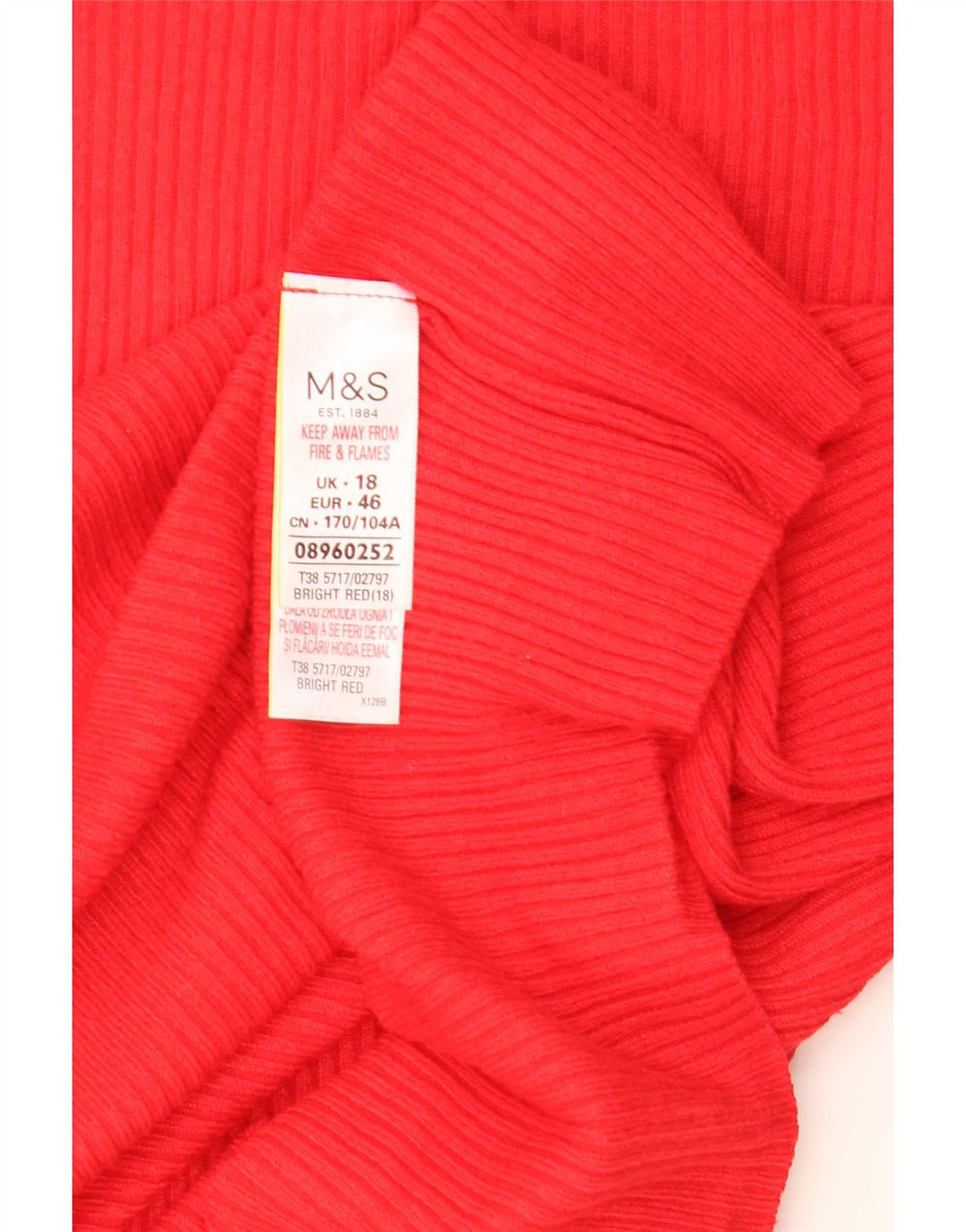 Marks & Spencer Damen T-Shirt Top UK 18 XL Rote Viskose