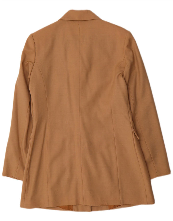 Vintage Damen Longline 4-Knopf-Blazerjacke IT 44 Mittelbeige