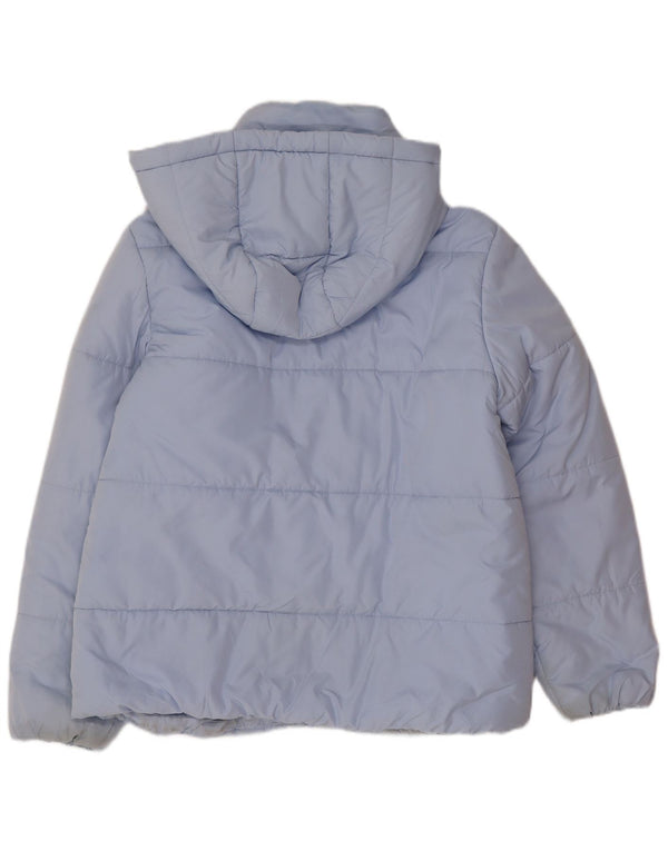Marks & Spencer Wattierte Damenjacke mit Kapuze, UK 14, Größe L, Blau, Polyester