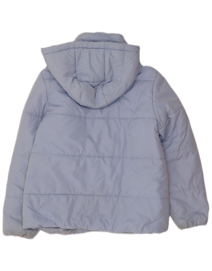 Marks & Spencer Wattierte Damenjacke mit Kapuze, UK 14, Größe L, Blau, Polyester