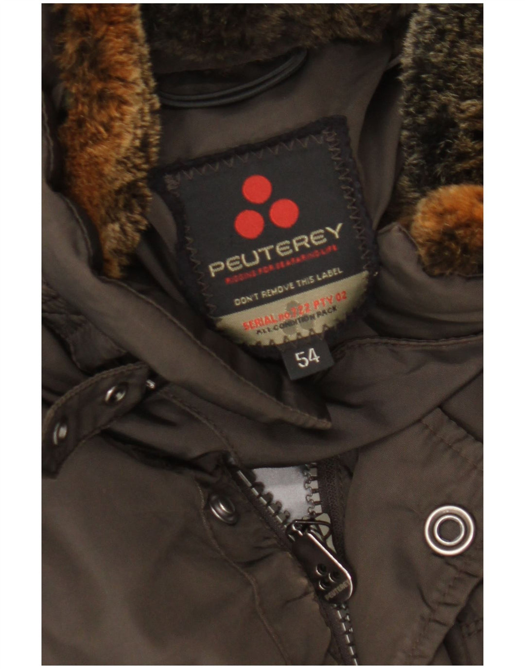 PEUTEREY Herren Wattierte Jacke EU 54 XL Braun Polyamid