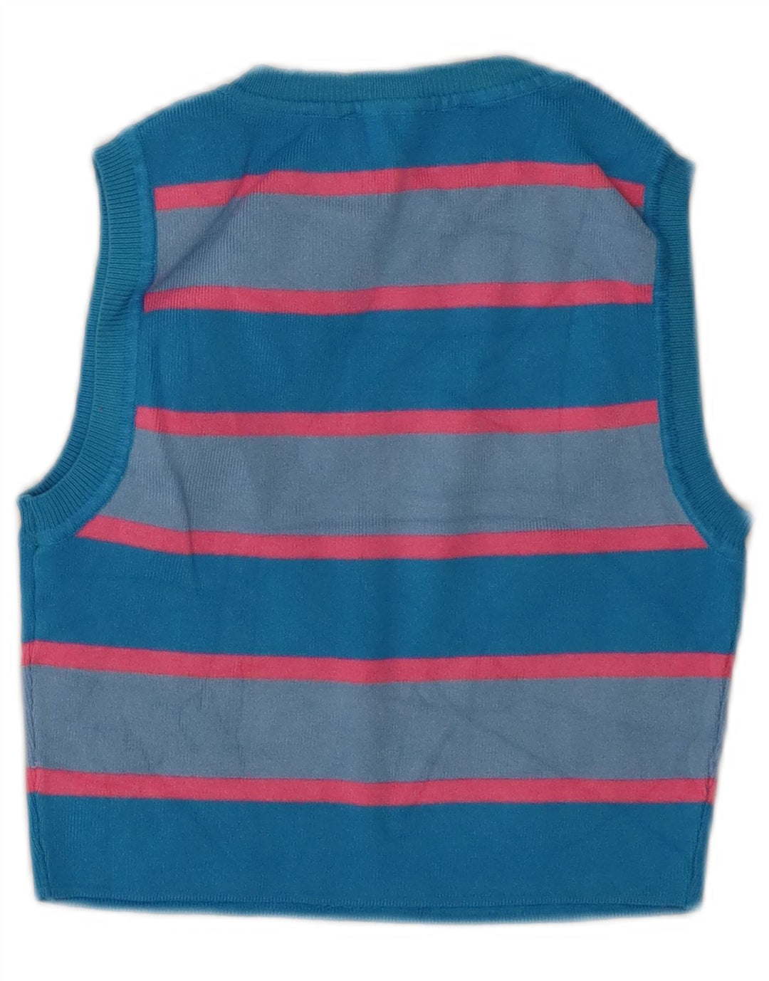 Zara Damen Crop Vest Top UK 12 Mittelblau gestreifte Viskose