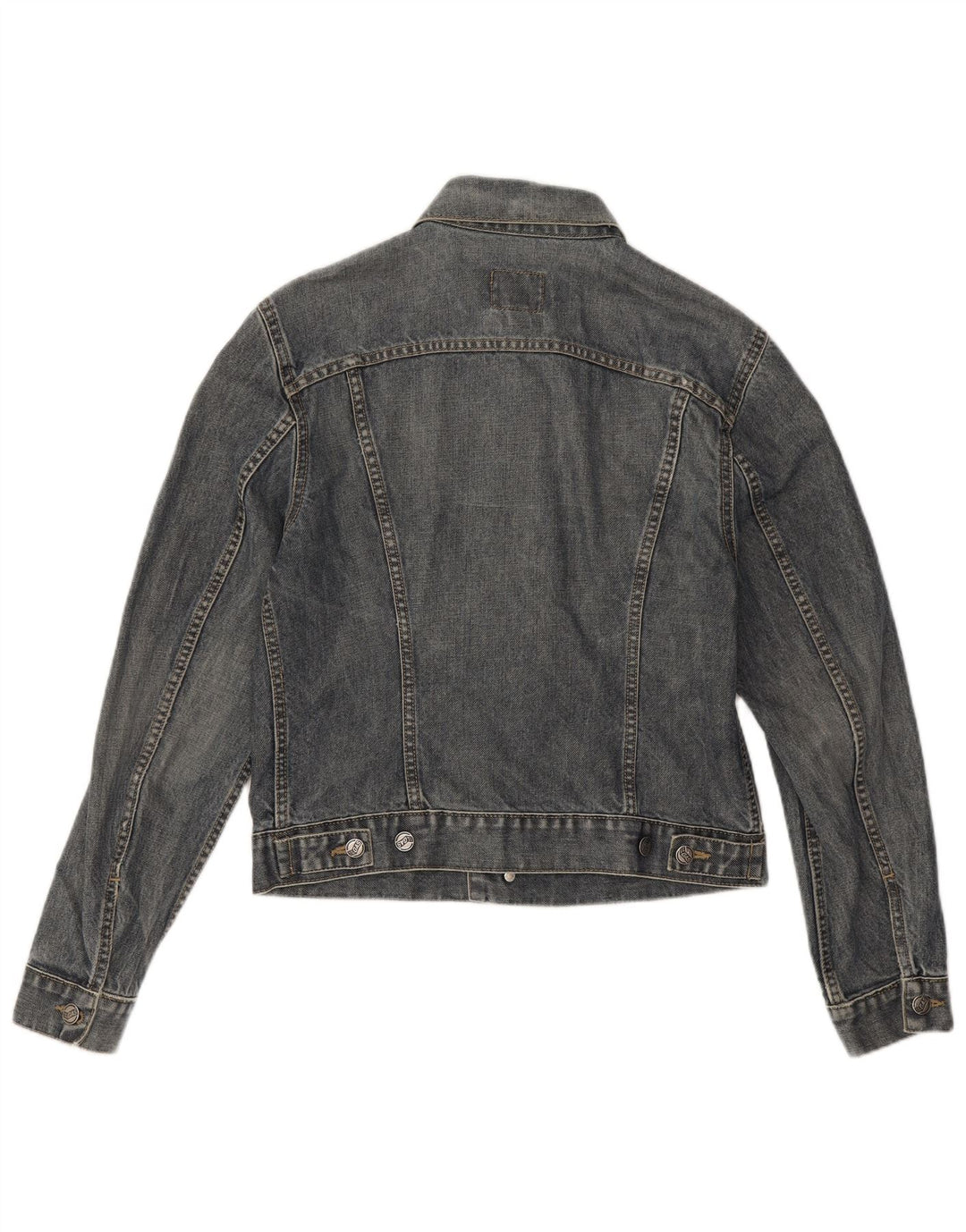 Gas Damen Crop Denim Jacke UK 14 Mittelblaue Baumwolle