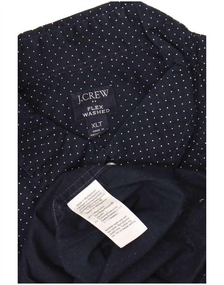 J. CREW Herren-Hemd, groß, XL, marineblau gepunktet, Baumwolle