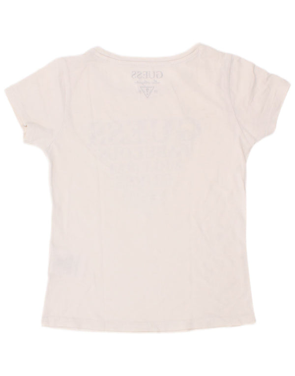 Guess Grafik-T-Shirt-Oberteil für Mädchen, 5–6 Jahre, weiße Baumwolle