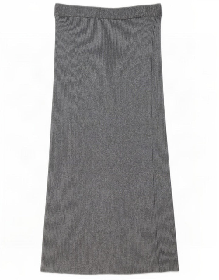 Zara Damen Maxirock Medium W28 L34 Graue Viskose