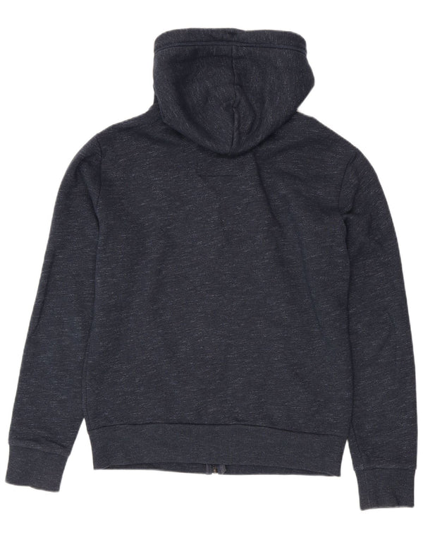 Superdry Herren-Kapuzenpullover mit Reißverschluss, mittelmarineblau gesprenkelte Baumwolle