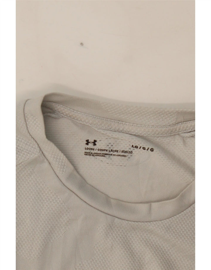 UNDER ARMOUR Mens T-Shirt Top Large Grey Polyester Vintage Under Armour and Second-Hand Under Armour from Messina Hembry 