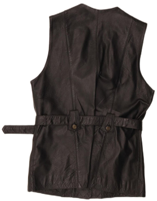 Neue Fast Damen Lederweste EU 38 Mittelschwarzes Leder