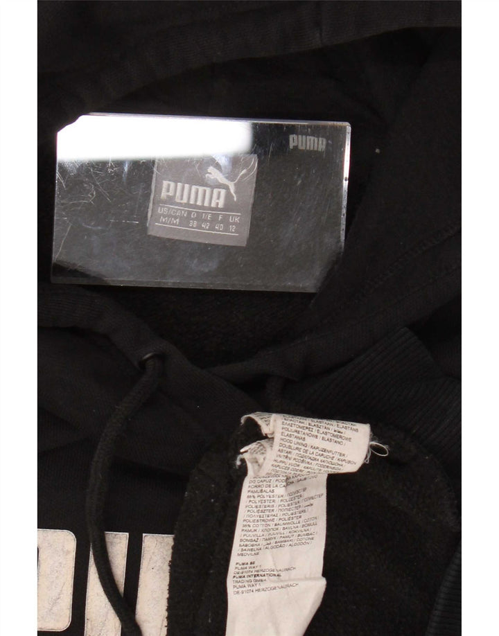 Puma Womens Graphic Hoodie Pullover UK 12 Medium Schwarz Polyester