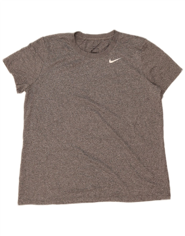 Nike Herren Dri Fit T-Shirt Top XL Grau meliert