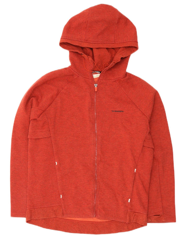Diadora Herren-Kapuzenpullover mit Reißverschluss, mittelrot gesprenkelte Baumwolle