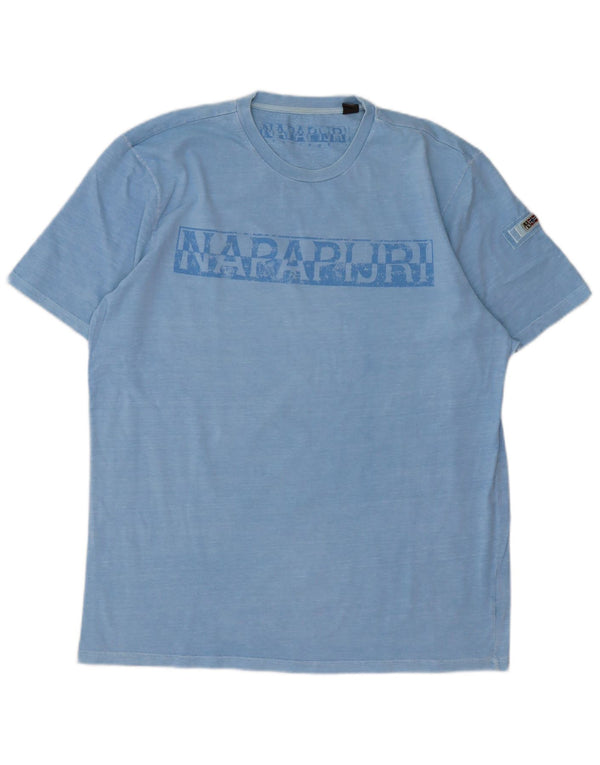 Napapijri Herren Geographic Graphic T-Shirt Top 2XL Blau