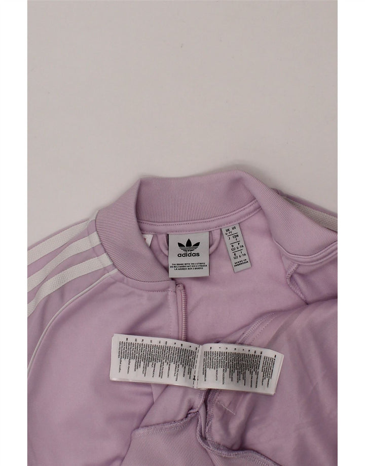 ADIDAS Girls Tracksuit Top Jacket 6-7 Years Purple Polyester Vintage Adidas and Second-Hand Adidas from Messina Hembry 
