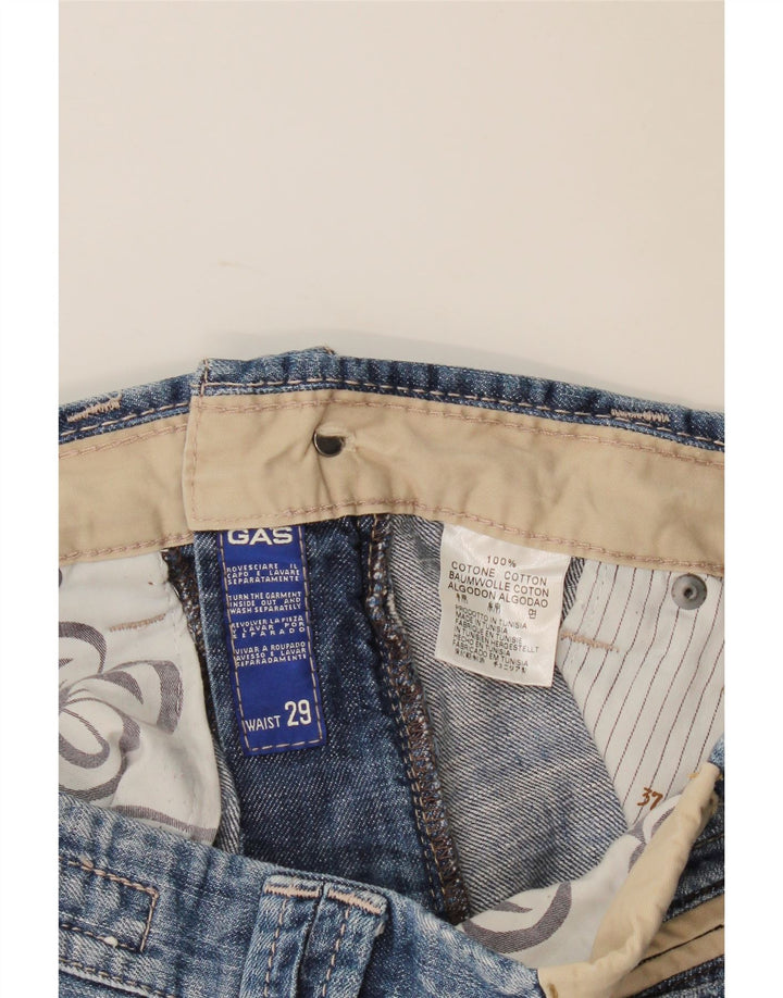 Gas Herren Jeansshorts W29 Small Blau Baumwolle