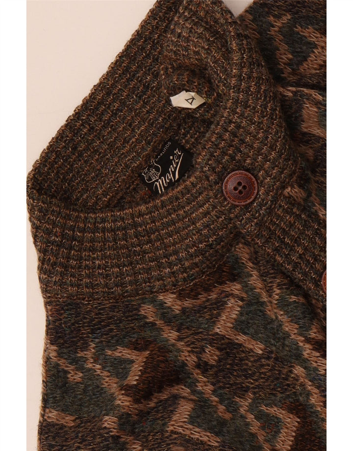Mapier Herren-Strickjacke, groß, braun, geometrisch