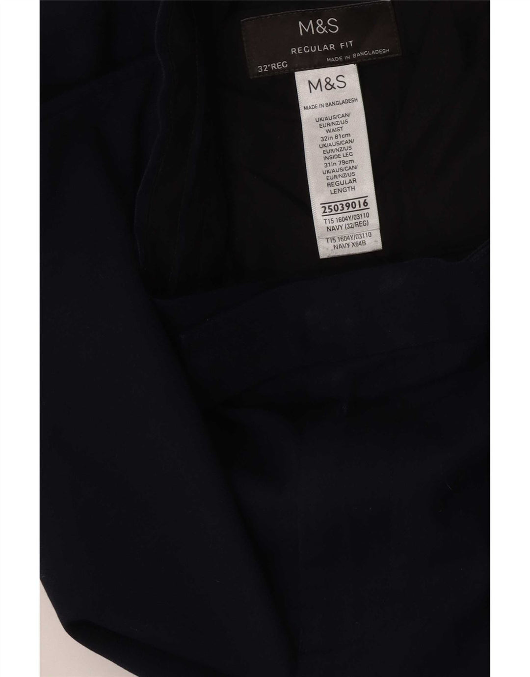 Marks & Spencer Herren-Anzughose in normaler Passform, W32 L31, Marineblau, Polyester