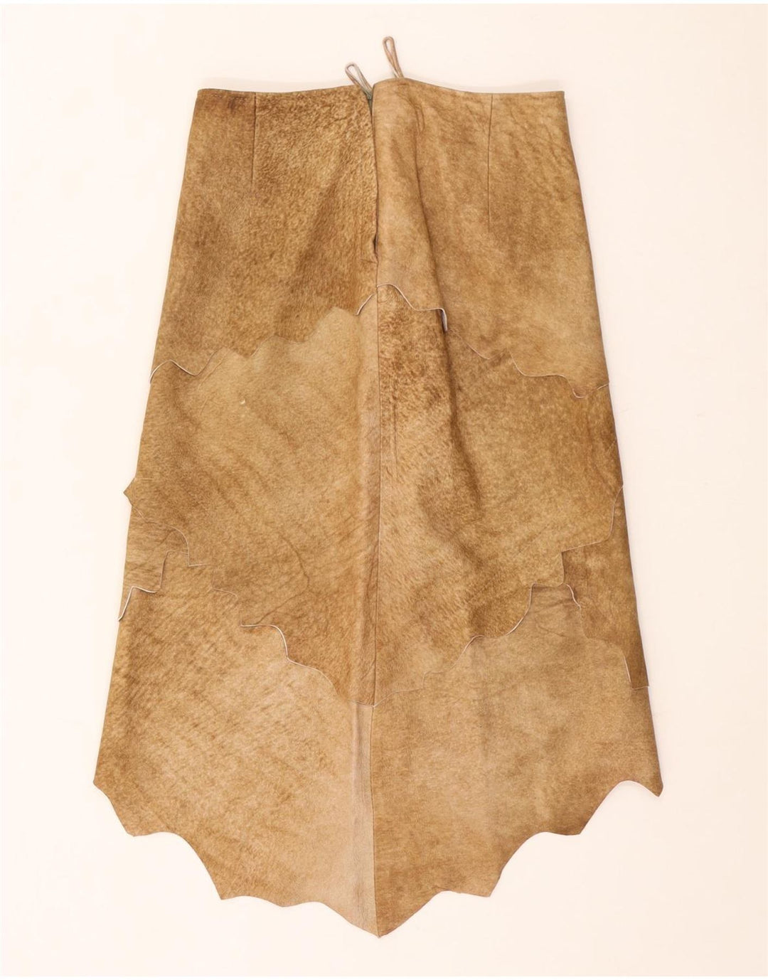 Benny Damen Asymmetrischer Wildlederrock EU 36 Small W25 Braunes Leder