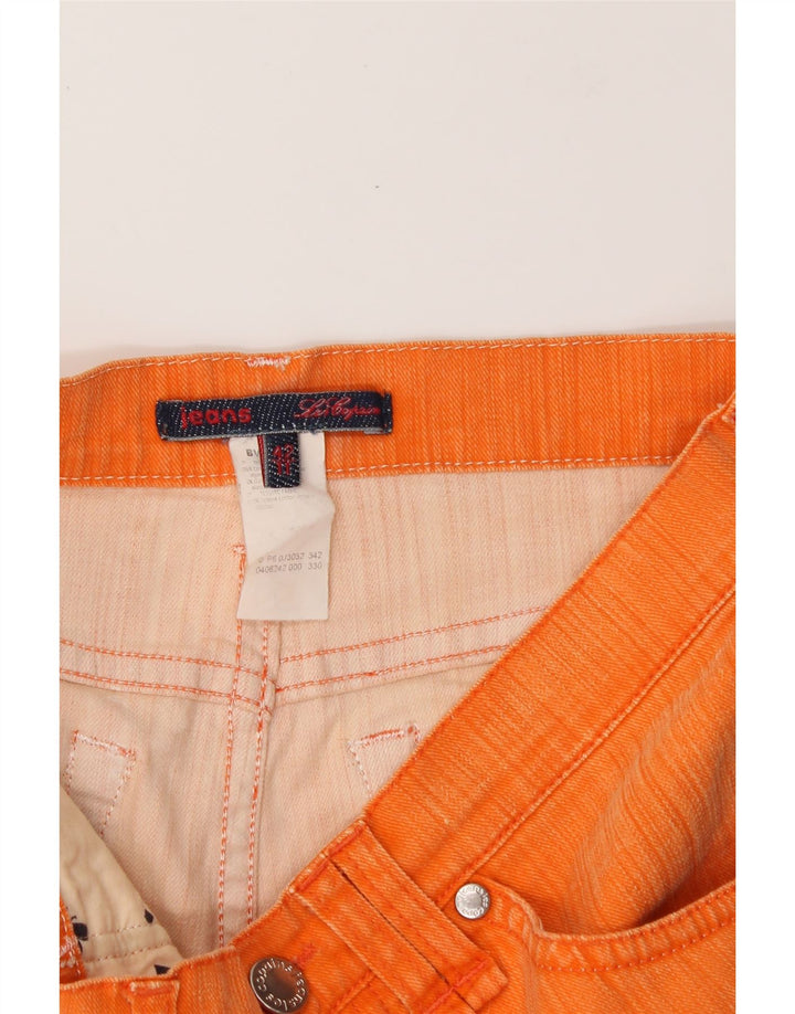 LES COPAINS Womens Straight Jeans IT 42 Medium W28 L33 Orange Cotton Vintage Les Copains and Second-Hand Les Copains from Messina Hembry 