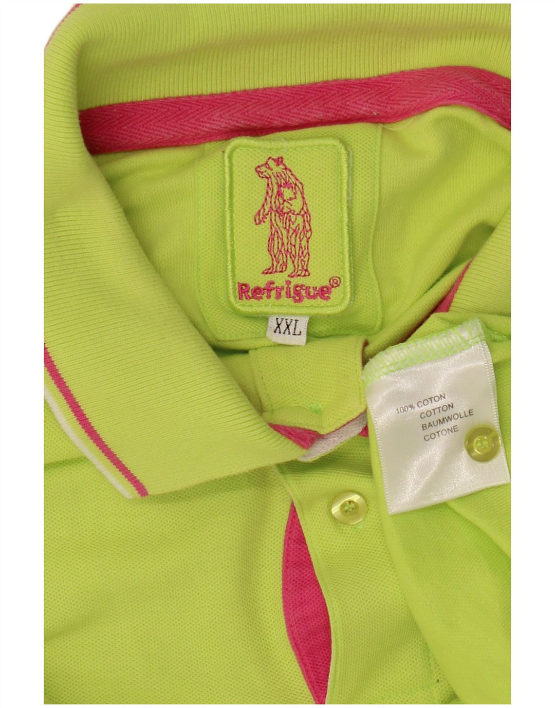 REFRIGUE Herren Poloshirt 2XL Grüne Baumwolle