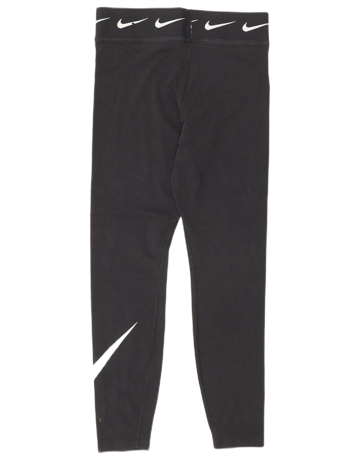 Nike Womens Graphic Leggings UK 12 Mittelschwarze Baumwolle