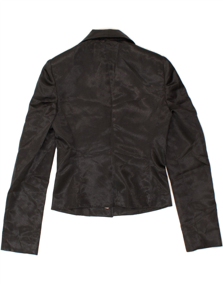 VINTAGE Womens 3 Button Blazer Jacket IT 42 Medium Black Vintage Vintage and Second-Hand Vintage from Messina Hembry 