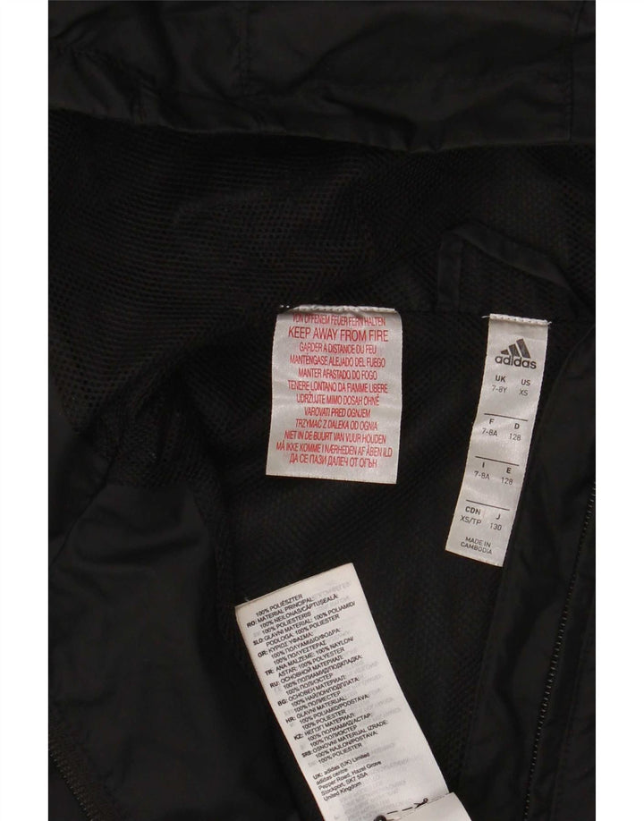 Adidas Regenjacke mit Kapuze für Jungen, 7–8 Jahre, schwarzes Polyester