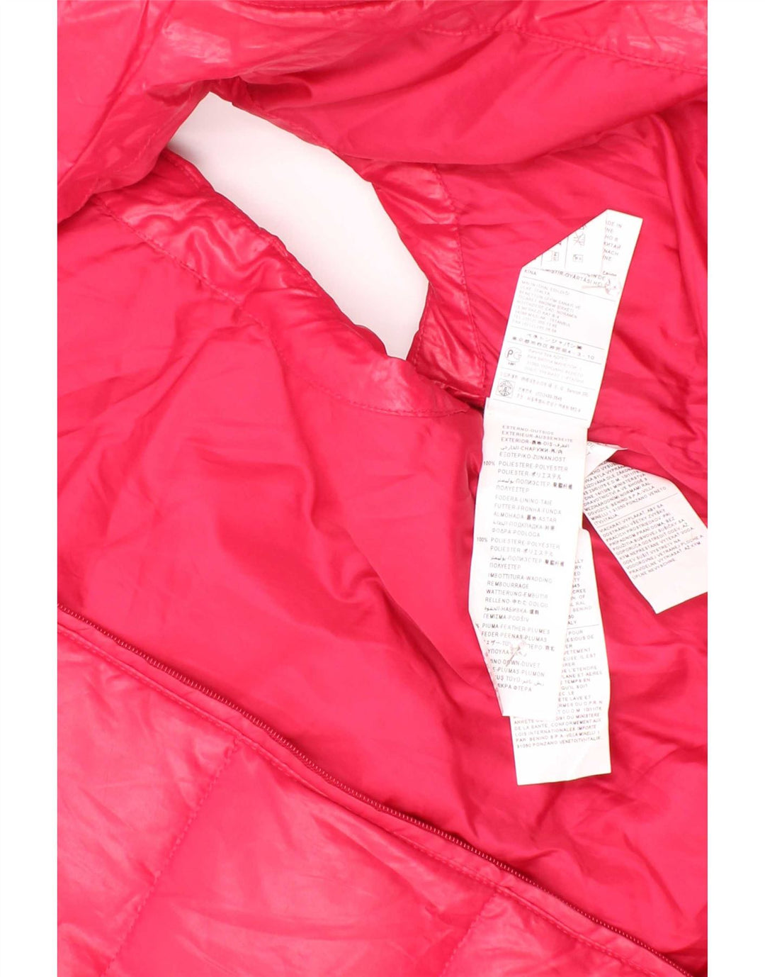 Benetton Wattierte Weste für Mädchen, 8–9 Jahre, groß, rosa, Polyester