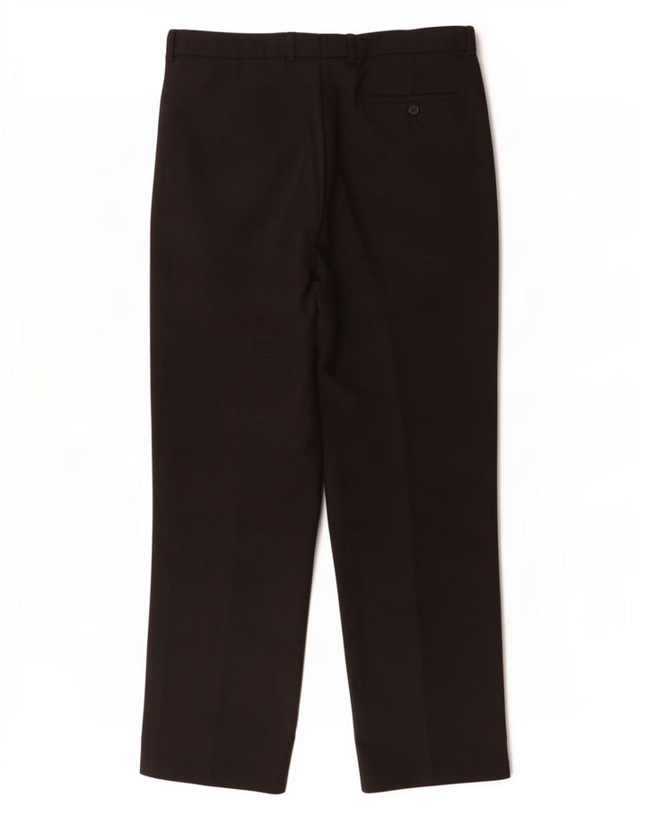 Gerade Herren-Anzughose von Marks & Spencer, W34, L31, Schwarz, Polyester