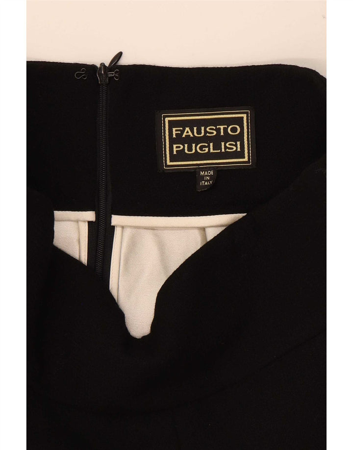 Fausto Puglisi Damen Mini-Faltenrock W29 Medium Schwarz
