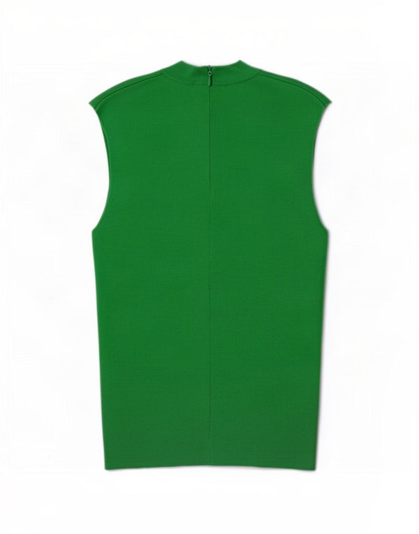 Zara Damen Crop Ärmelloses Blusenoberteil UK 10 Small Grüne Viskose