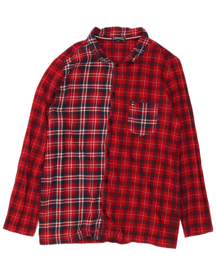 Tommy Hilfiger Herren-Flanellhemd, mittelrot, kariert, Baumwolle