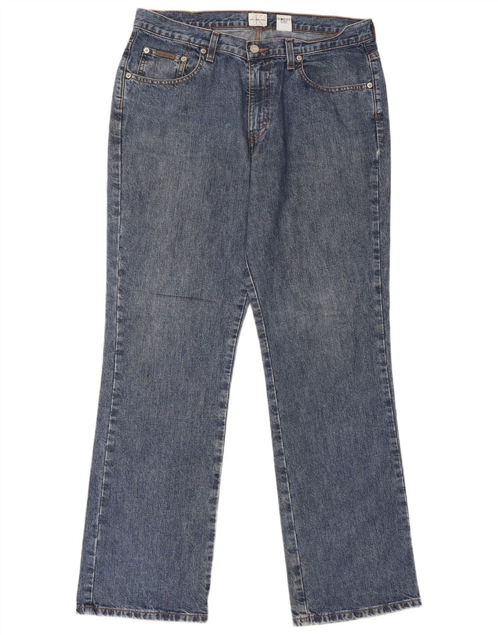 Calvin Klein Herren Straight Jeans W34 L31 Blaue Baumwolle
