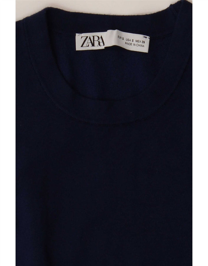 Zara Damen Weste Tank Top UK 10 Small Marineblau